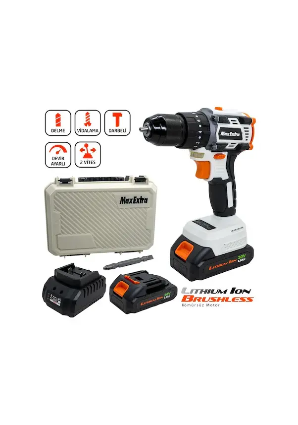 Max Extra MX2020 Akülü Darbeli Matkap 20V 2.0Ah