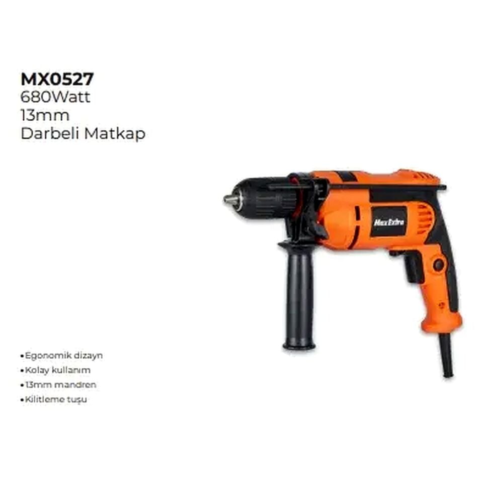 Max Extra MX0527 Darbeli Matkap 680 W 13 mm