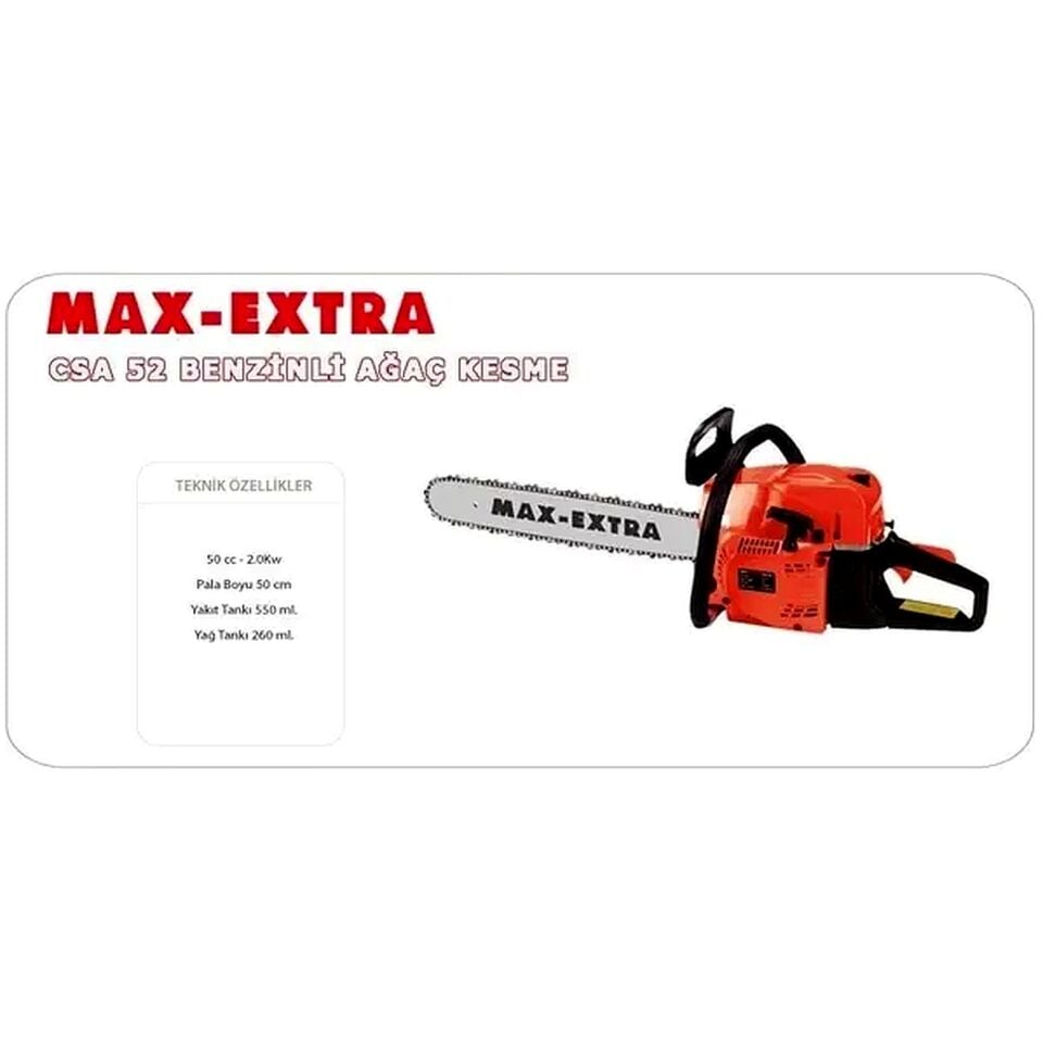 Max Extra CSA 52 Benzinli Ağaç Kesme Testere 50 cm 2.7 Hp