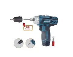 Proter PST 222 Plus Akülü Şarjlı Vidalama Tornavida 12 V 2.0 Ah