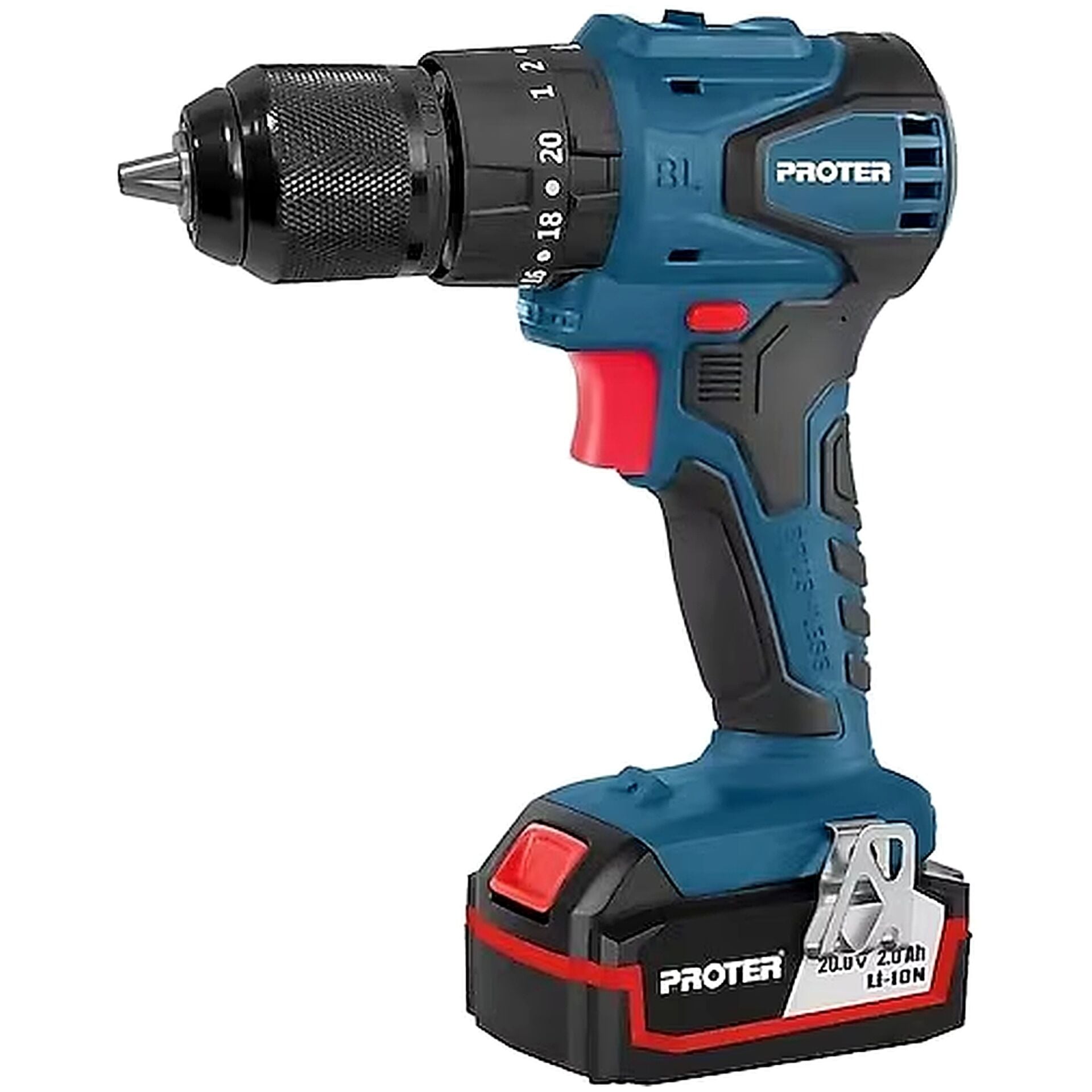 Proter PST 522 BL Akülü Kömürsüz Darbeli Matkap 20 V 2.0 Ah