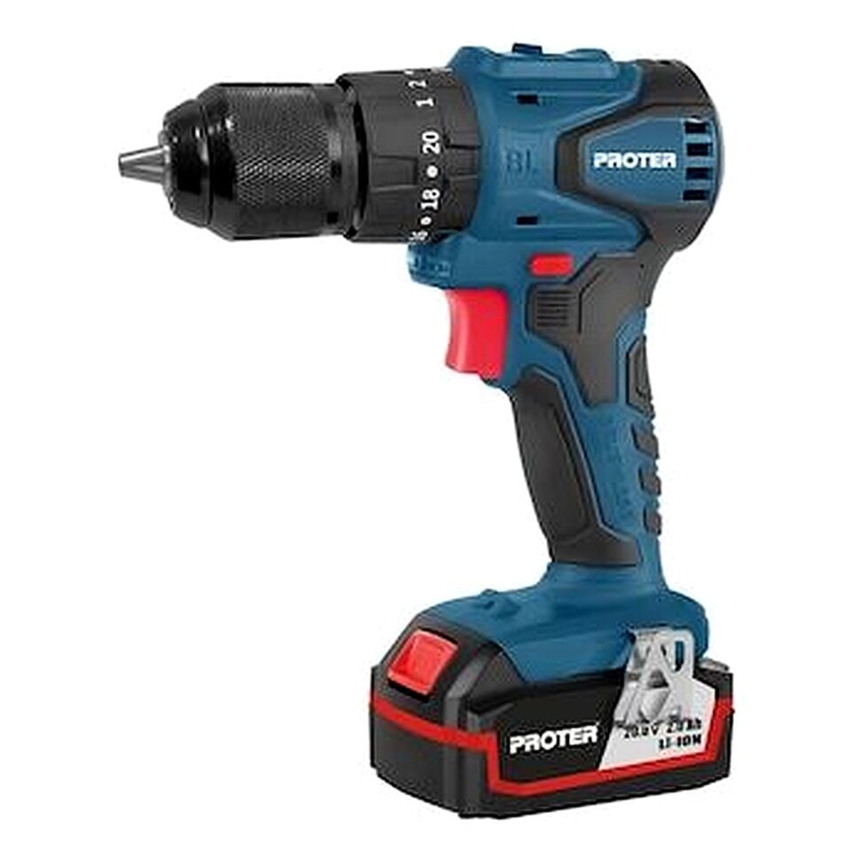 Proter PST 522 BL Akülü Kömürsüz Darbeli Matkap 20 V 2.0 Ah