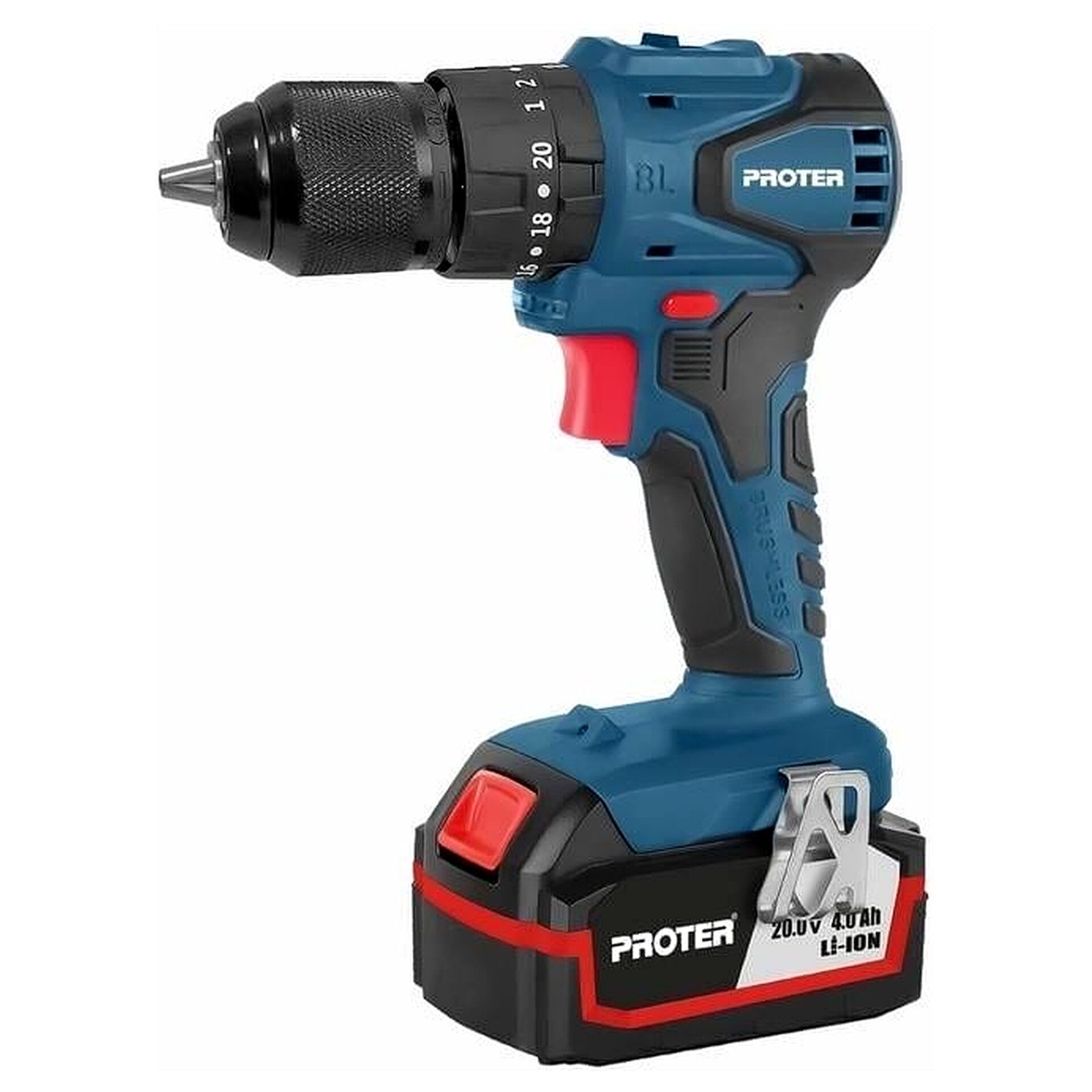 Proter PST544 BL Akülü Kömürsüz Darbeli Matkap Vidalama 20 V 2.0 Ah 13 mm