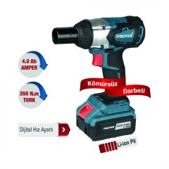 Proter PST460 WS Akülü Kömürsüz Darbeli Somun Sökme Makinesi 20 V 4.0 Ah 350 Nm