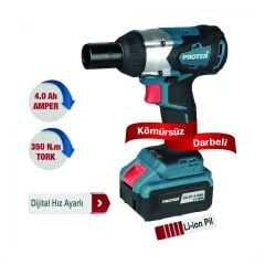 Proter PST460 WS Akülü Kömürsüz Darbeli Somun Sökme Makinesi 20 V 4.0 Ah 350 Nm