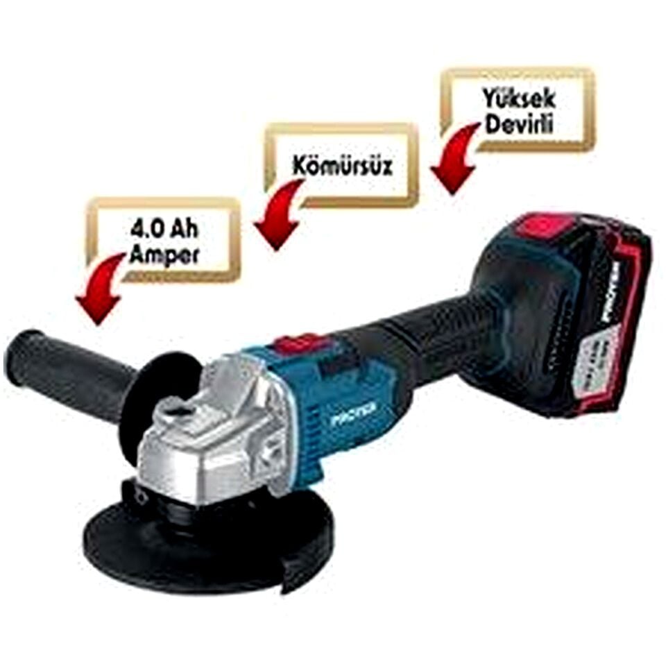 Proter PST905 E Akülü Avuç Taşlama Makinesi 20 V 5.0 Ah 115 mm