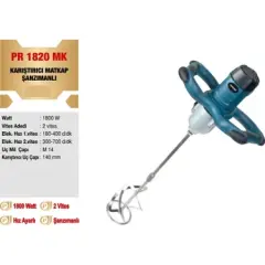Proter PR 1820 MK Şanzımanlı Karıştırıcı Matkap 1800 W 2 Vites Ayarlı