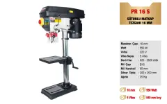 Proter PR 16 S Sütunlu Matkap Tezgahı 550 W 16 mm