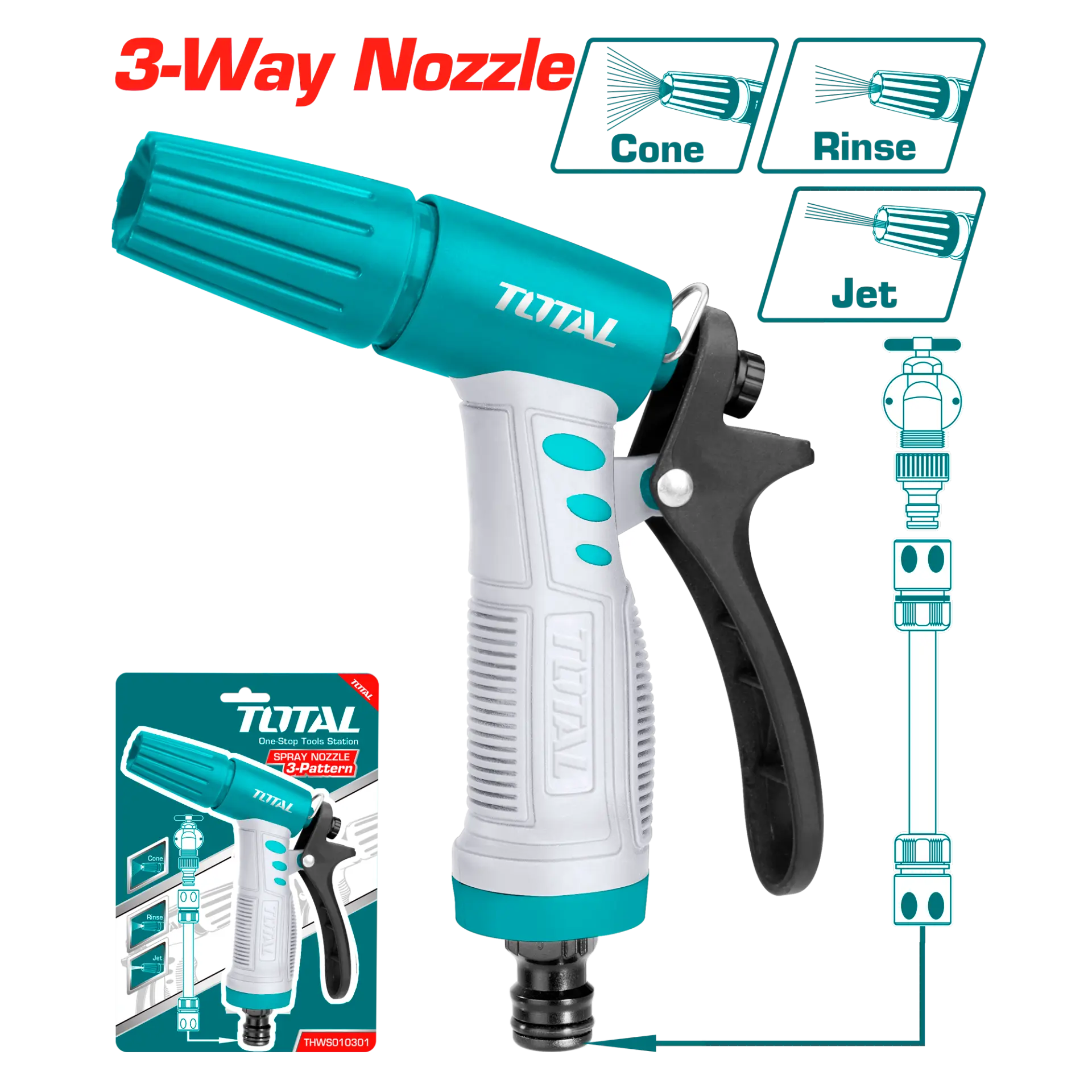 Total THWS010301 Sulama Tabancası 3 Modlu