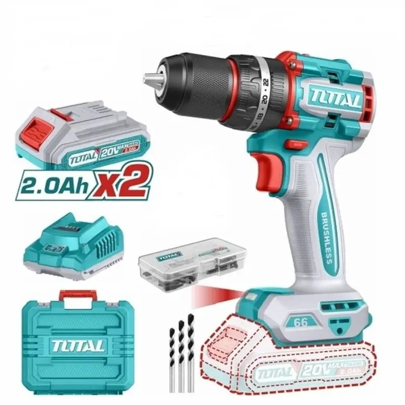 Total TIDLI20668E Akülü Kömürsüz Darbeli Matkap 20V 2.0Ah