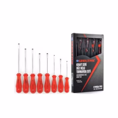 İzeltaş 4100008108 Kraft Seri Düz Uçlu Tornavida Seti 8 Parça