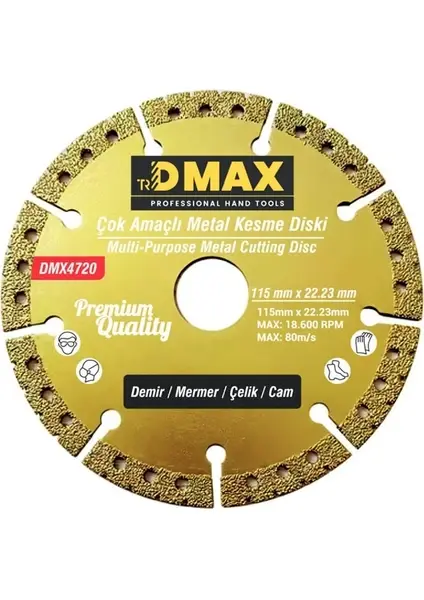 Dmax DMX4720 Çok Amaçlı Metal Kesme Diski 115x22.23mm