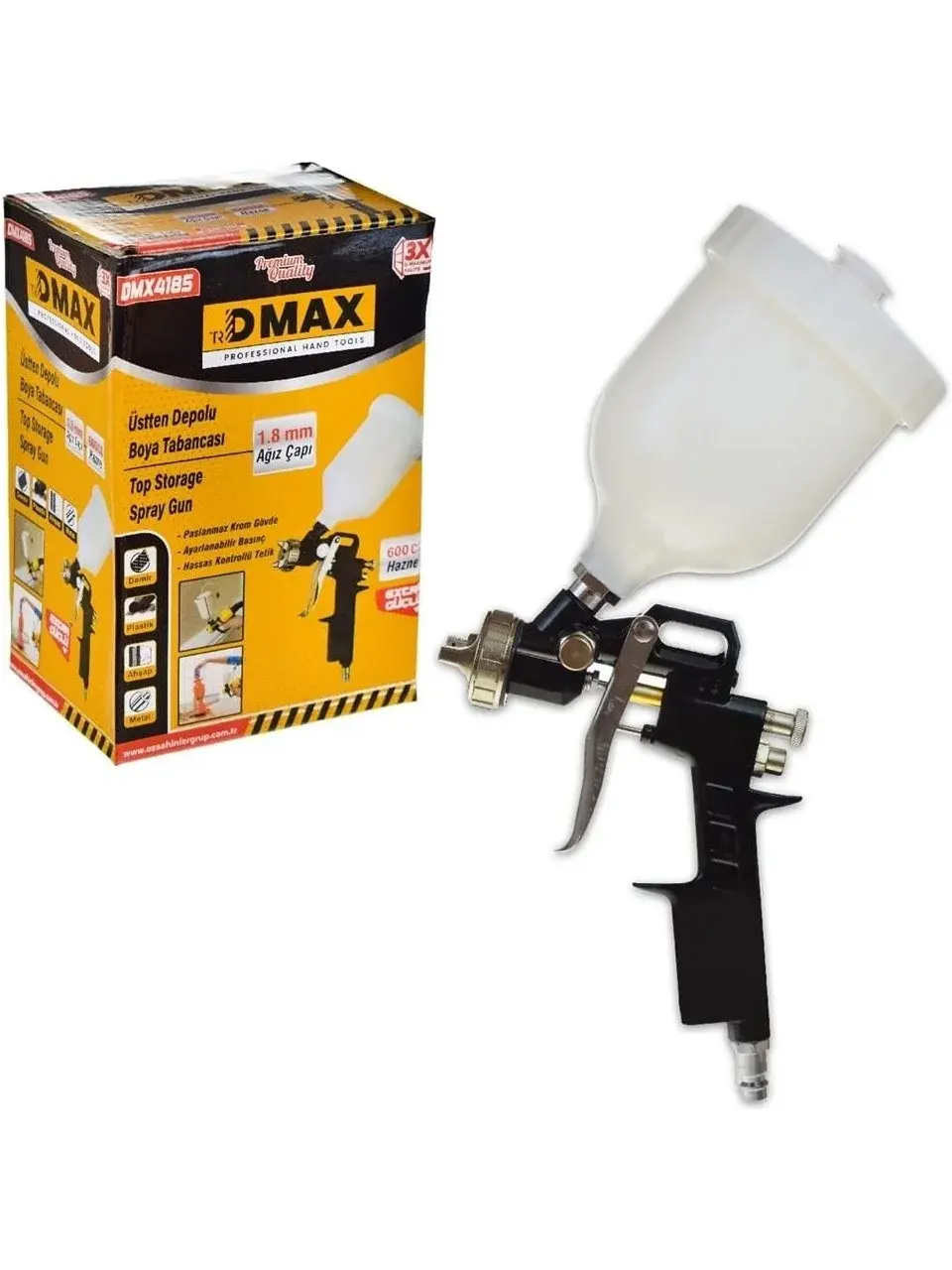 Dmax DMX 4185 Boya Tabancası Üstten Depolu 1.8 mm