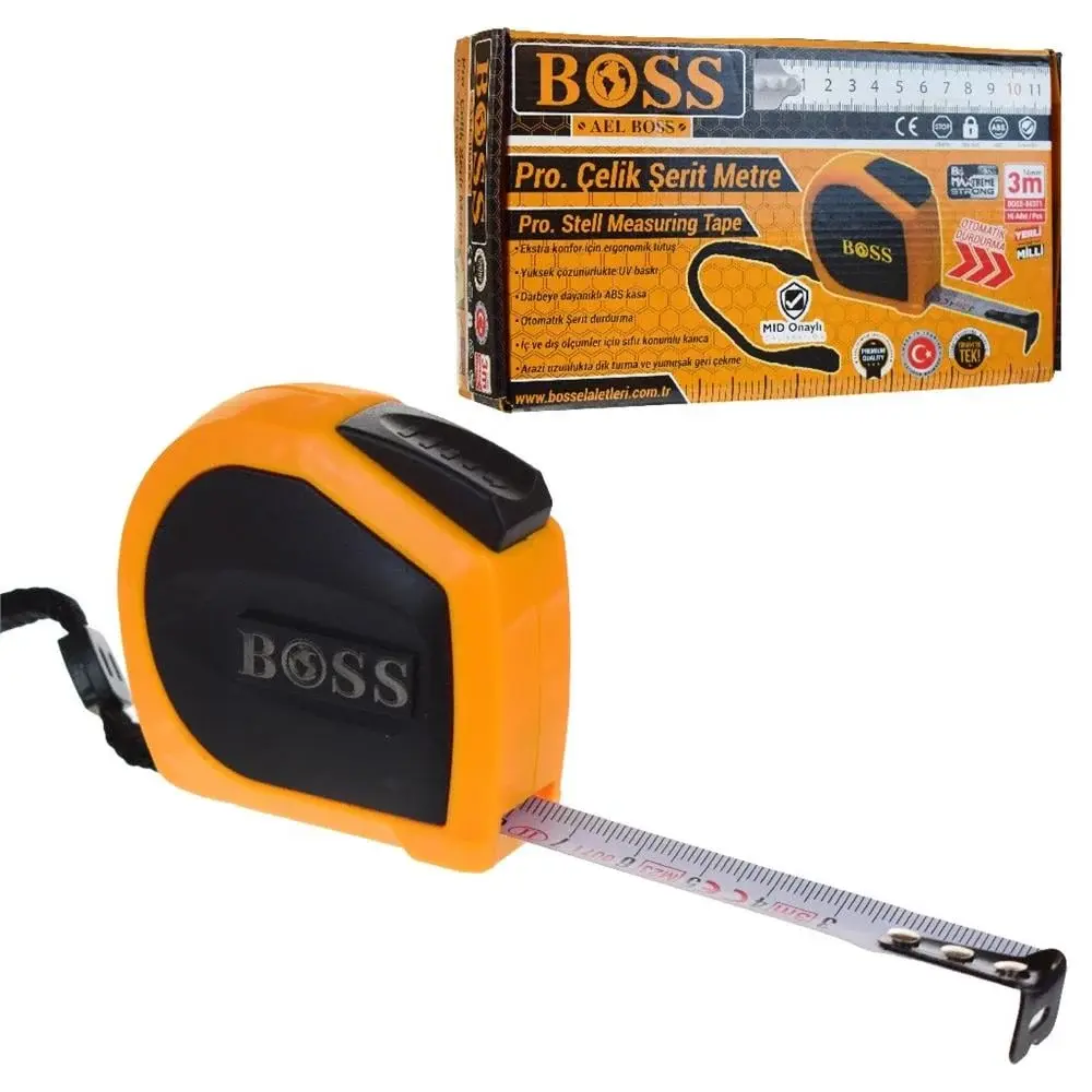 Boss 84371 Çelik Şerit Metre 3 m 16 mm