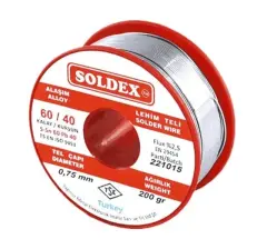 Soldex Sn60 Pb40 Lehim Teli 0.75 mm 200 g