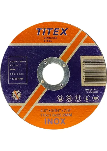 Titex Inox Metal Kesici Taş 115X1X22 mm