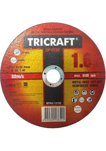 Tıtex Inox Metal Kesici Taş 180x1.6x22.2 MM