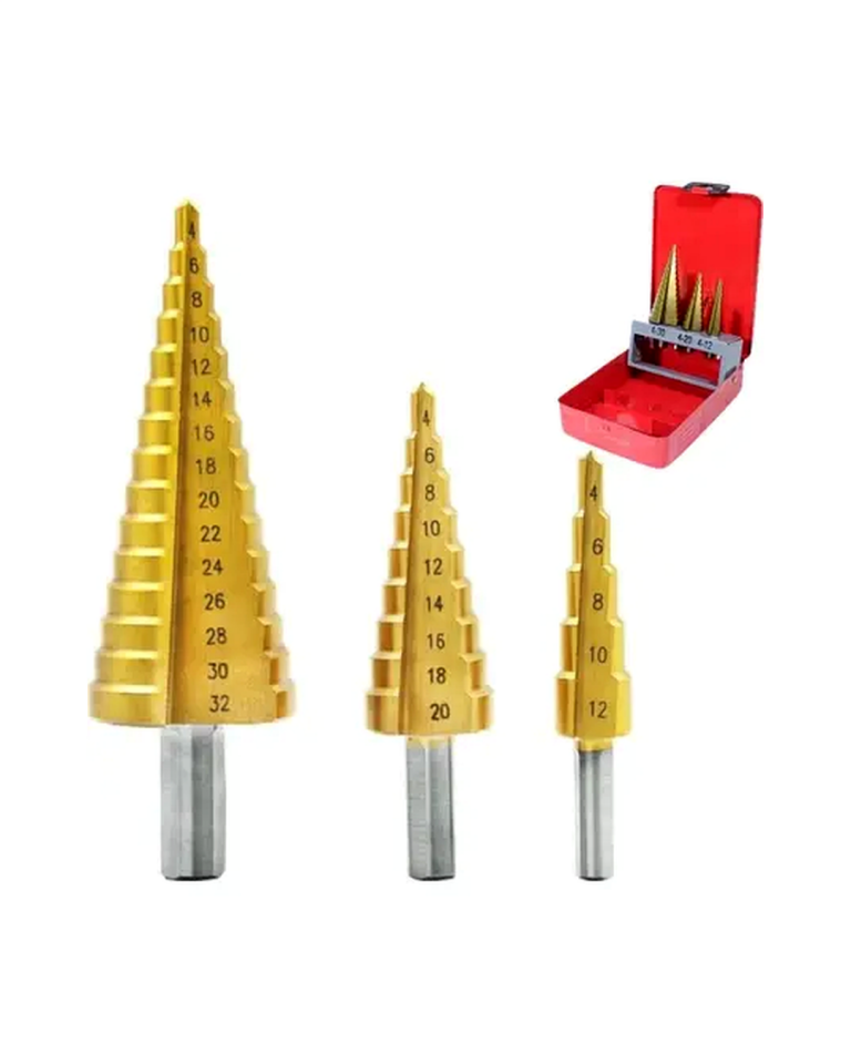Kademeli Matkap Ucu Seti 4‑12 / 4‑20 / 4‑32 mm