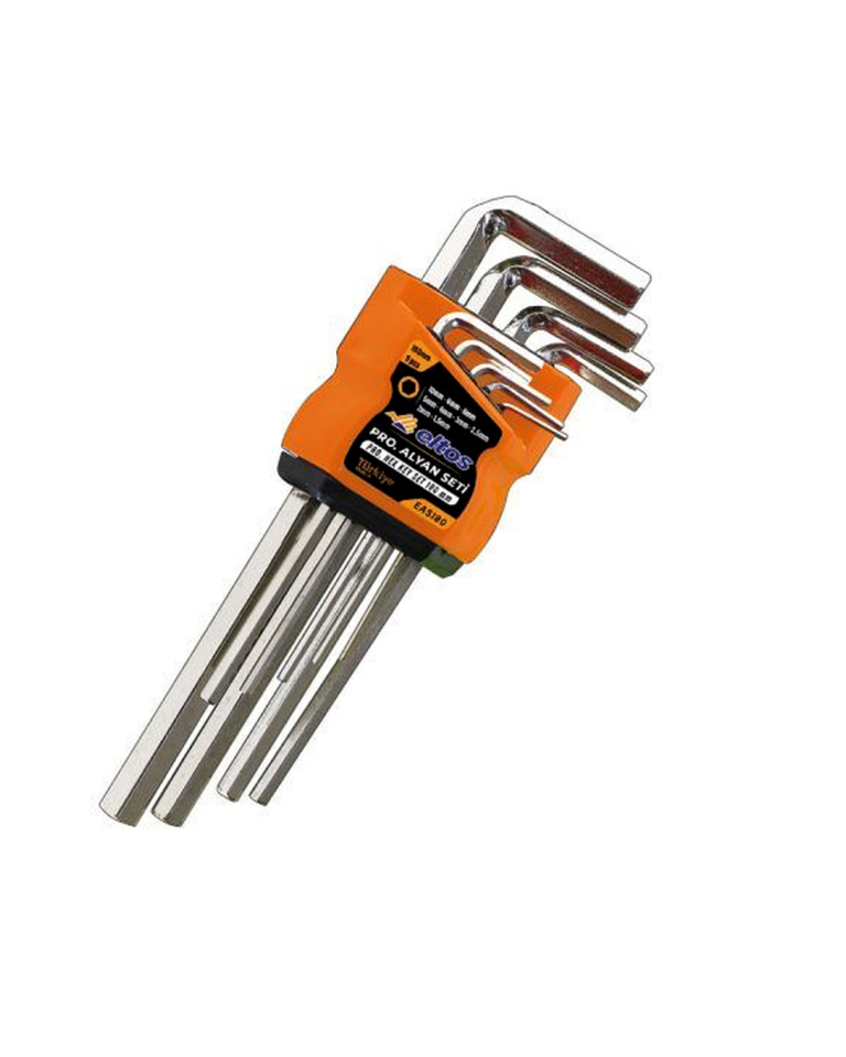 Eltos EAS180 Alyan Anahtar Seti 9 Parça 180 mm