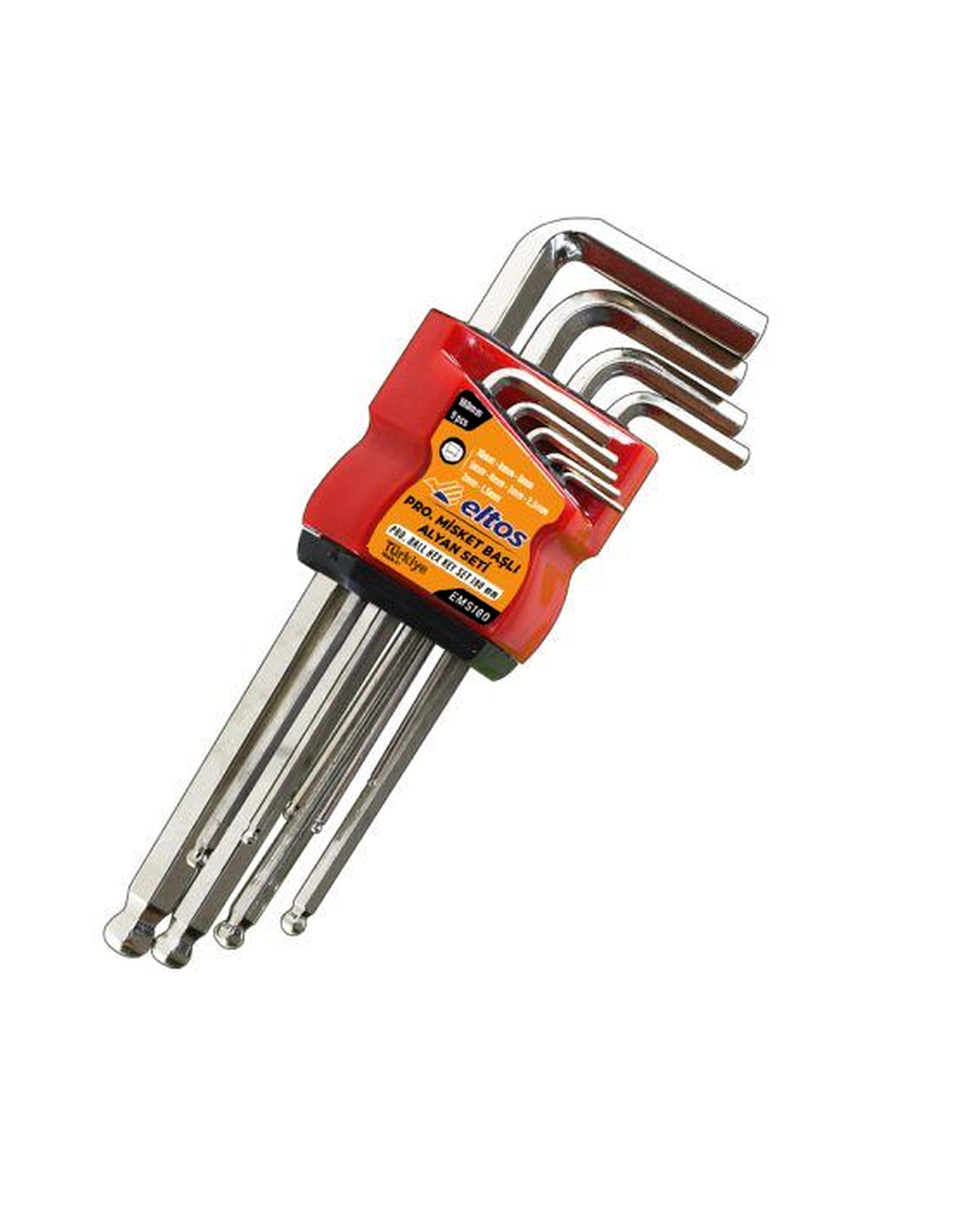 Eltos EMS180 Misket Başlı Alyan Anahtar Seti 9 Parça 180 mm
