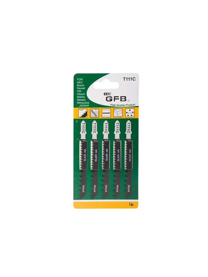 GFB 2241 Dekupaj Testere Bıçağı Ahşap T111‑C 5’li Paket