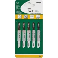GFB 2250 Dekupaj Testere Bıçağı Metal/Ahşap T118‑A 5’li Paket