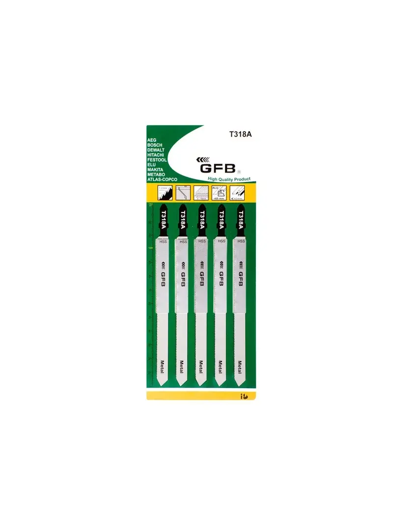 GFB 2251 Dekupaj Testere Bıçağı Metal/Ahşap 5’li Paket