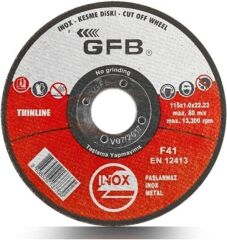 GFB 2350 İnox Kesici Taş Metal Kesme Disk 115x1,0x22,23mm