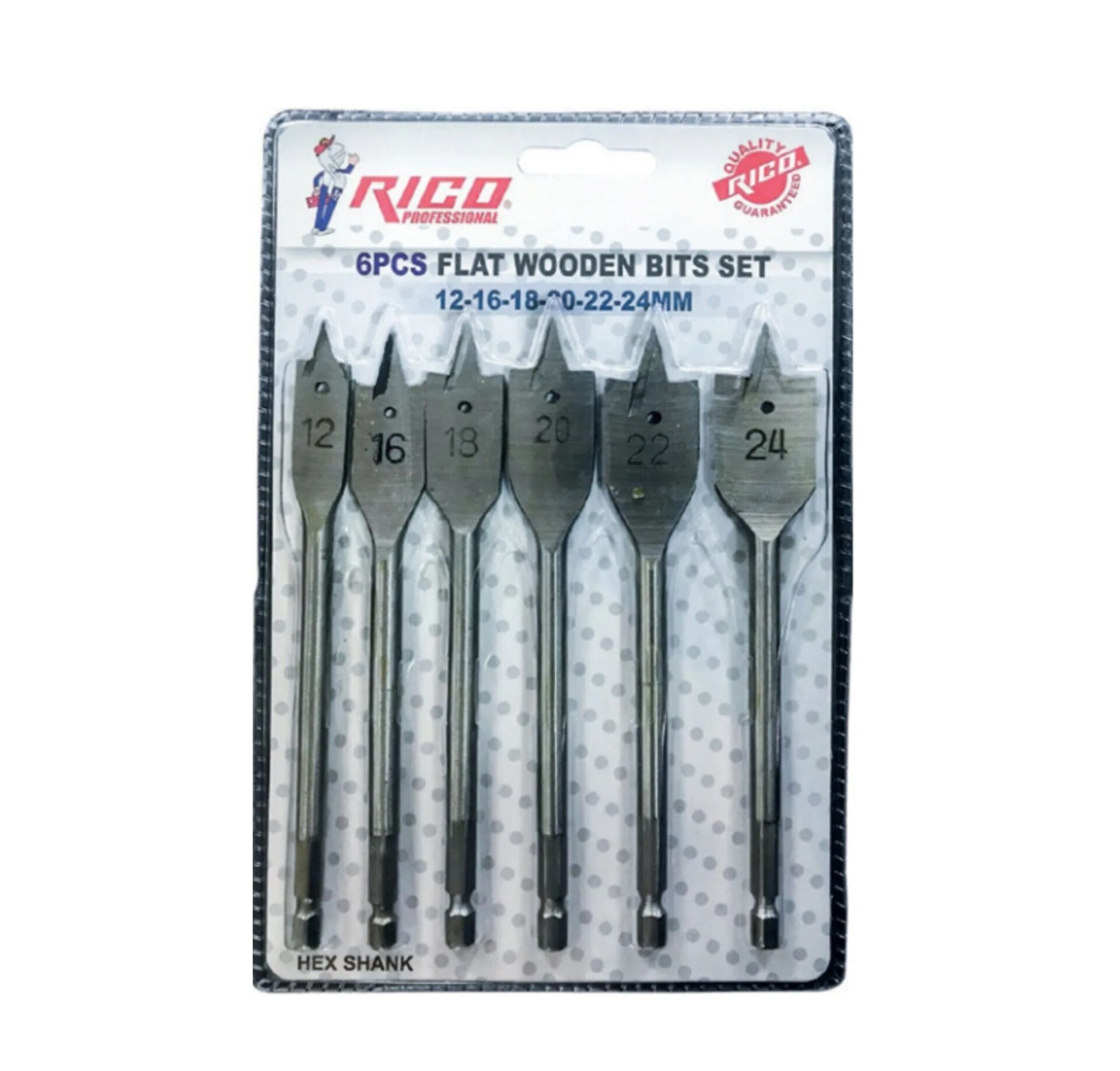 Rico RC1299 Yaprak Matkap Ucu Seti 6 Parça 12 24 mm