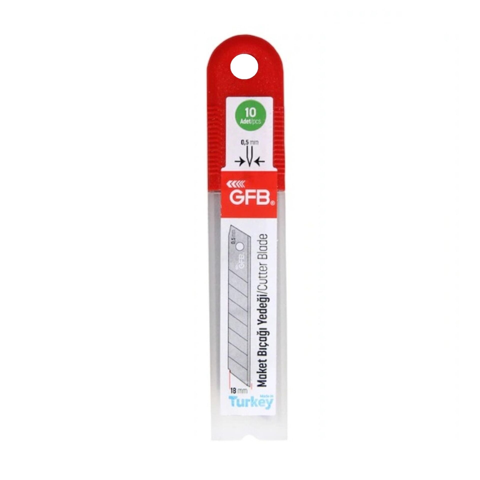 GFB 4522 7 Kırımlı SK5‑PRO Maket Bıçağı Yedeği 18 mm × 0,5 mm 10 Adet
