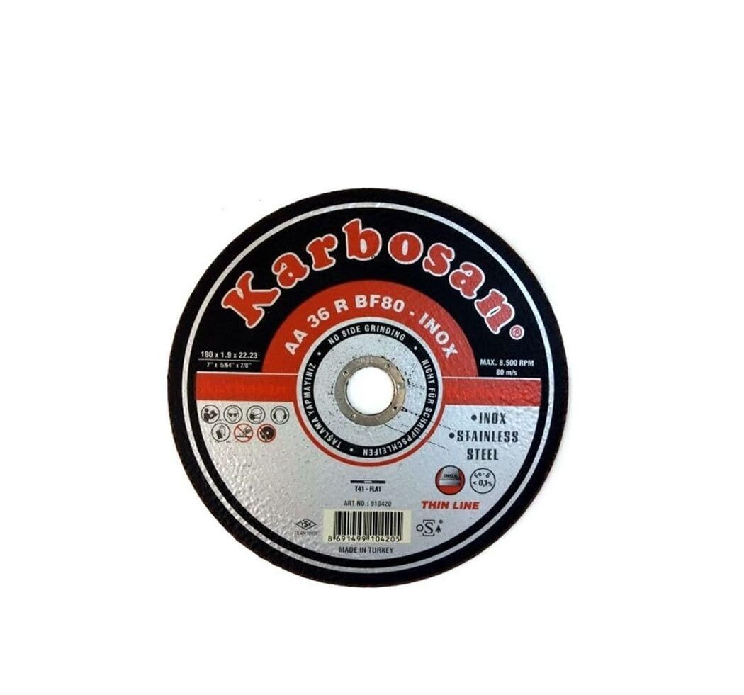 KARBOSAN 180x1.9x22.23 INOX Paslanmaz Çelik İnce Kesme Diski 910420 AA 36 R BF80
