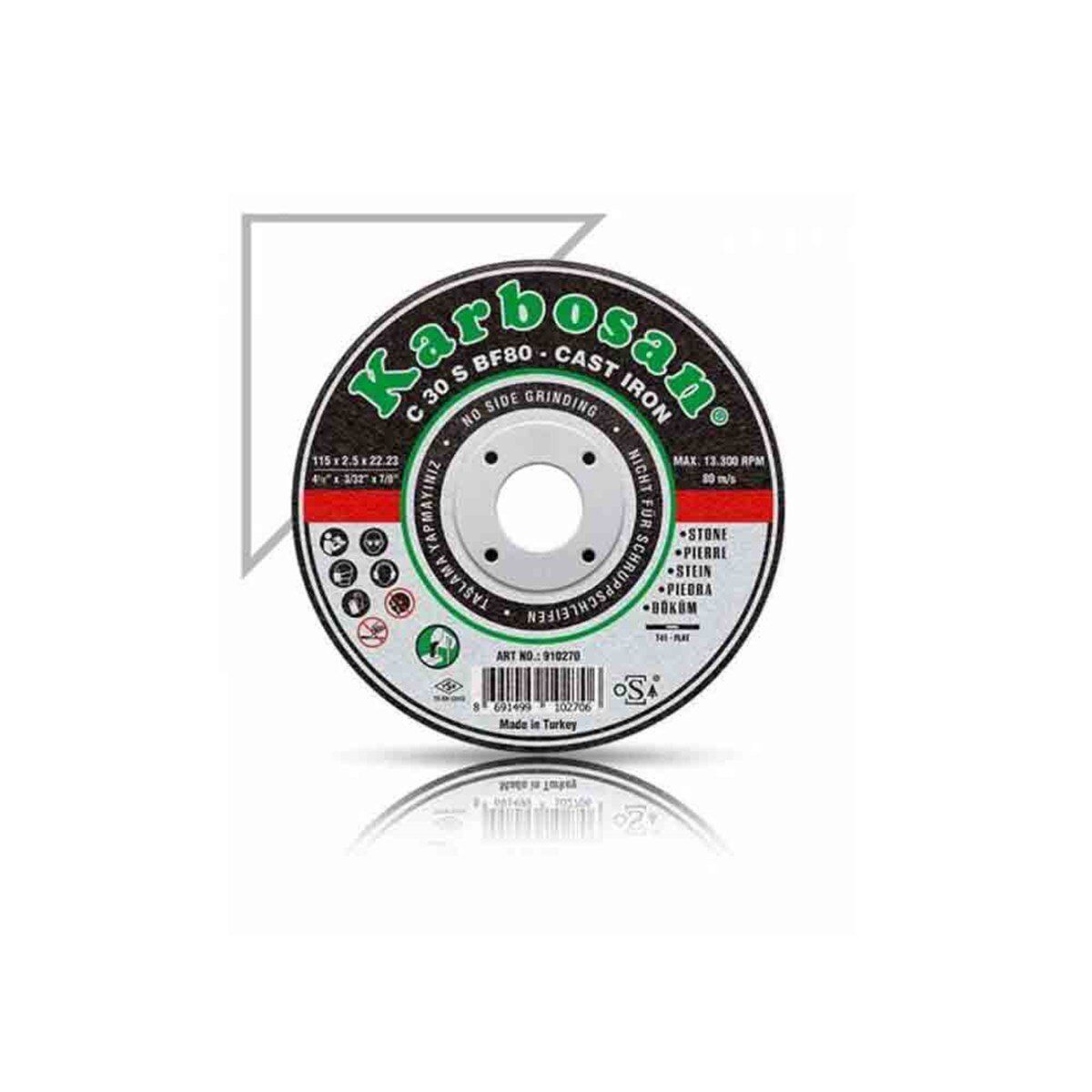 KARBOSAN 115x2.5x22.23 SC Pik Döküm Kesme Diski 910270 C 30 S BF80