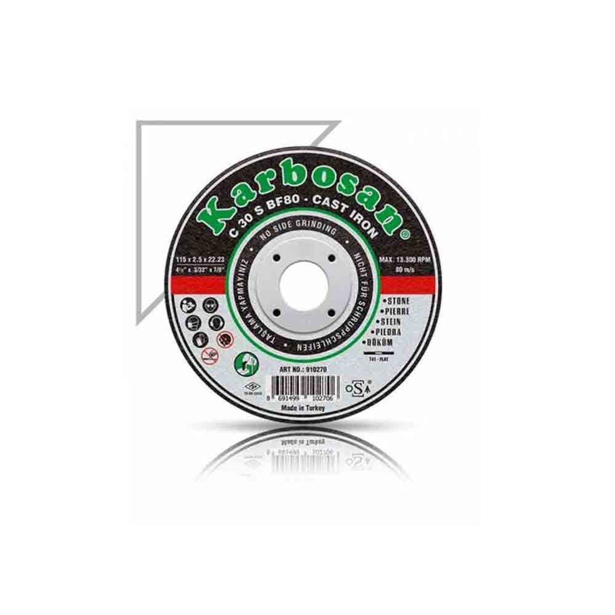 KARBOSAN 115x2.5x22.23 SC Pik Döküm Kesme Diski 910270 C 30 S BF80