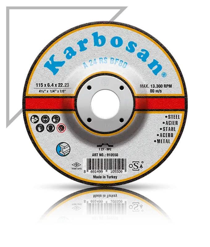 KARBOSAN 115x6.4x22.23 NK Metal Taşlama Diski 910550 A 24 RS BF80