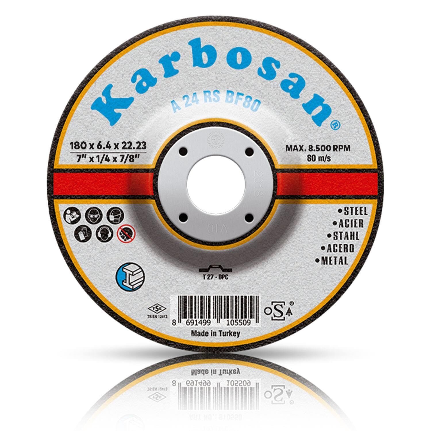 KARBOSAN 180x6.4x22.23 NK Metal Taşlama Diski 910570 A 24 RS BF80