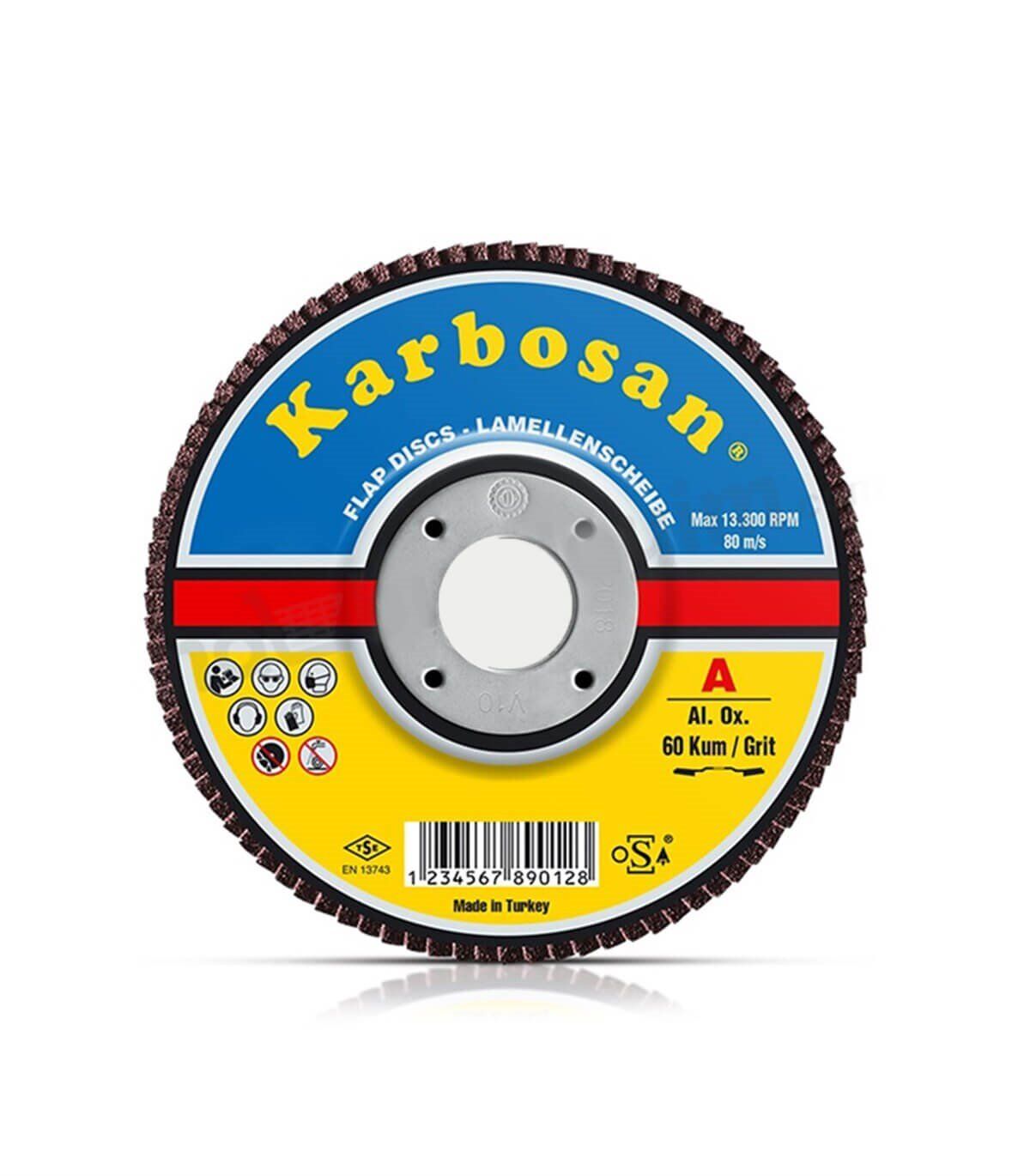 KARBOSAN 180x22.23 Premium Line ZR SD Flap Disk Zımpara 60 Kum 983940