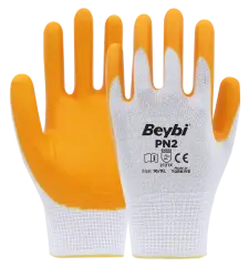 BEYBİ PN2 Polyester Örme Sarı Nitril Eldiven
