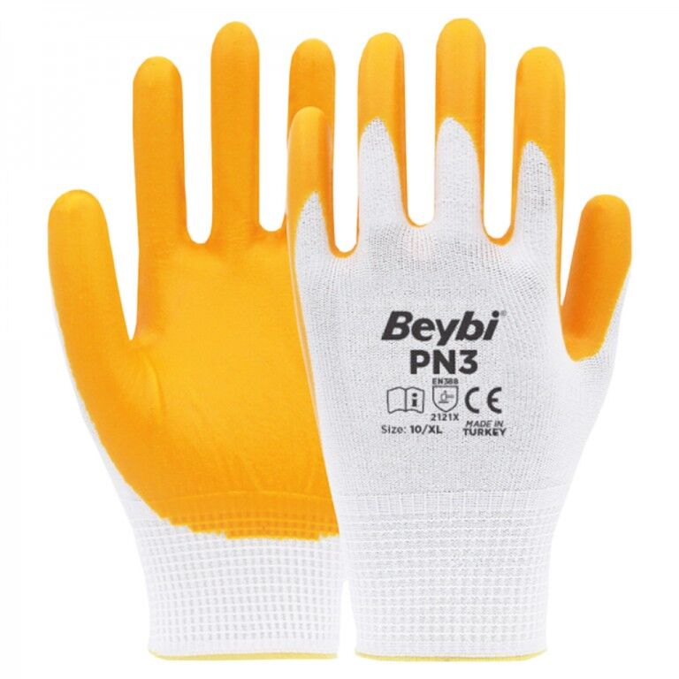 BEYBİ PN3 Polyester Örme Nitril Eldiven
