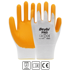 BEYBİ PN5 Polyester Örme Nitril Eldiven