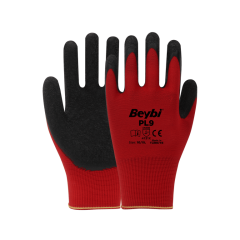 BEYBİ PL9 Polyester Örme Lateks Eldiven
