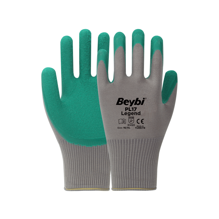 BEYBİ PL17 Legend Polyester Örme Lateks Eldiven