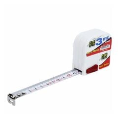 BTS 12353 Şerit Metre Beyaz Stoplu 3 m 16 mm